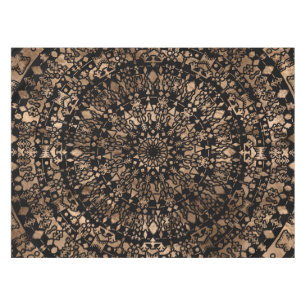 Ethnisches Stammes- Mandala-Schwarzes und Gold Tischdecke