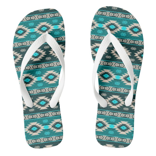ethnisches Stammesmuster im Südwesten. Flip Flops (Fußbett)