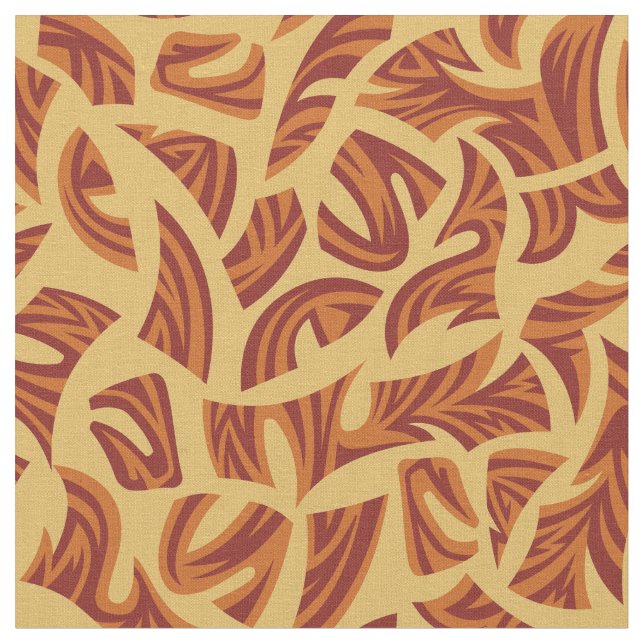 Ethnisches Stammmuster Orange Brown Beige Stoff (Nahaufnahme)