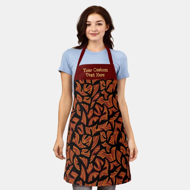 Ethnisches Stammmuster Orange Brown Black Schürze (Getragen)