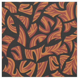 Ethnisches Stammmuster Orange Brown Black Stoff