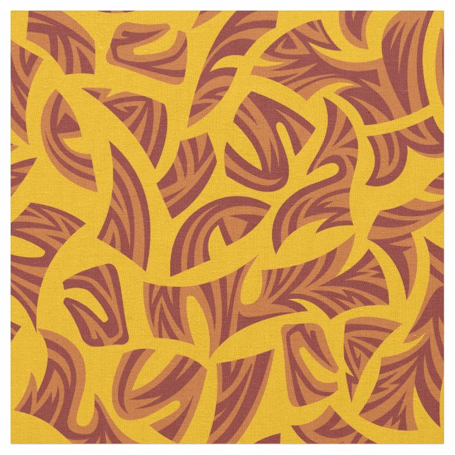 Ethnisches Stammmuster Orange Brown Gelb Stoff (Nahaufnahme)