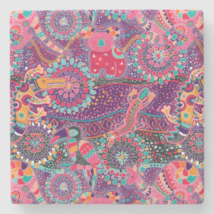 Ethnisches Tiermuster Steinuntersetzer