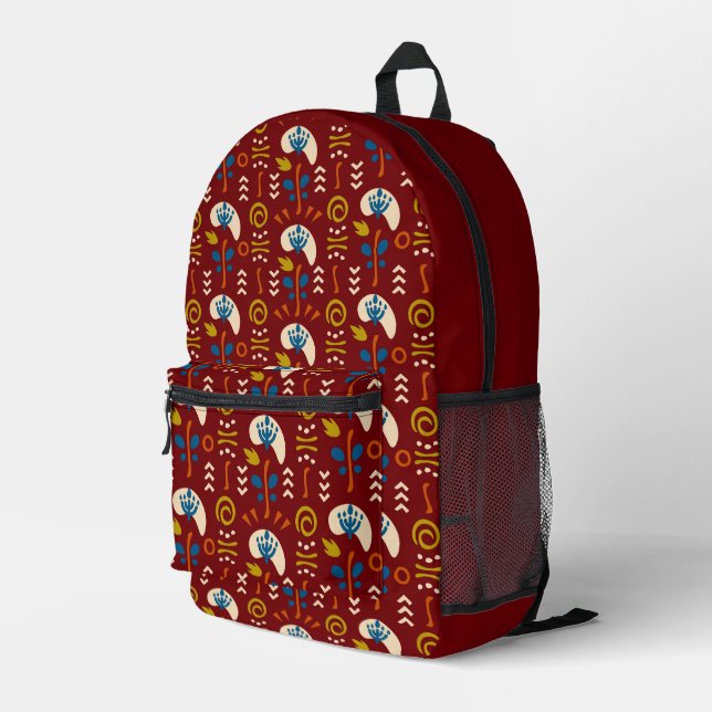 Ethnisches Volksmuster Bedruckter Rucksack (Rückseitige Ecke Rechts)