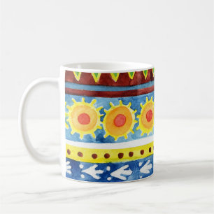 Ethnisches Wasserfarbmuster mit Handfarbe Kaffeetasse