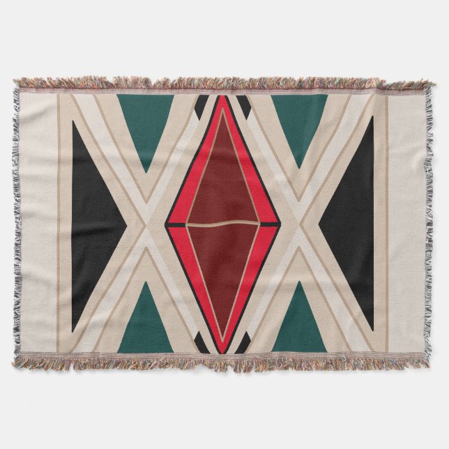 Ethno-Beige Tagesdecke Boho Fransen Decke (Vorderseite)