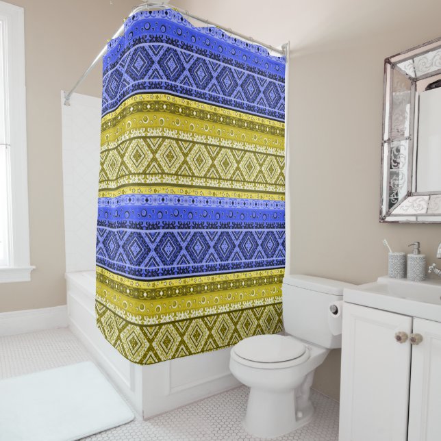 Ethno boho, Stammethno, traditioneller Zierbaum Duschvorhang (Beispiel)