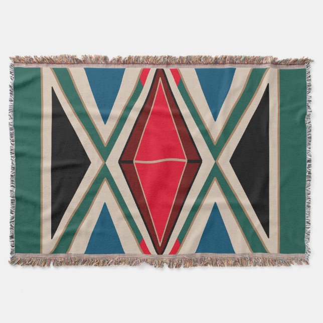 Ethno-Green Tagesdecke Boho Fransen Decke (Vorderseite)