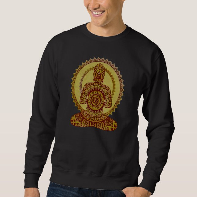 Ethno Mandala Buddha haben einen Blick in euch 4 Sweatshirt (Vorderseite)