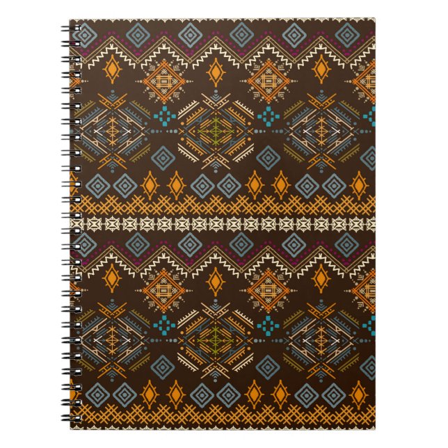 Ethno-nahtloses Muster. Ethnischer Boho-Ornament.  Notizblock (Vorderseite)