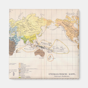 Ethnografische Karte der Welt Magnet