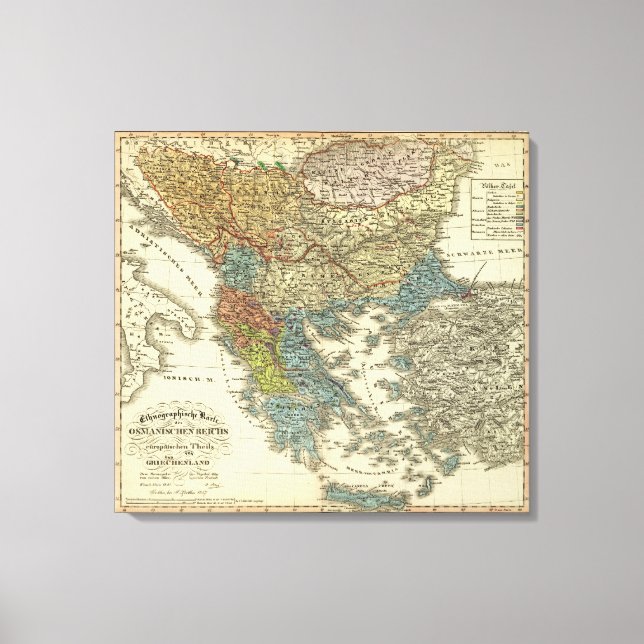 Ethnografische Karte des Osmanischen Reiches Leinwanddruck (Vorderseite)