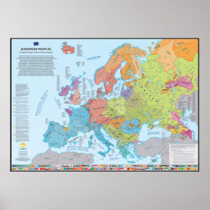 Ethnographische Karte der Völker Europas Poster