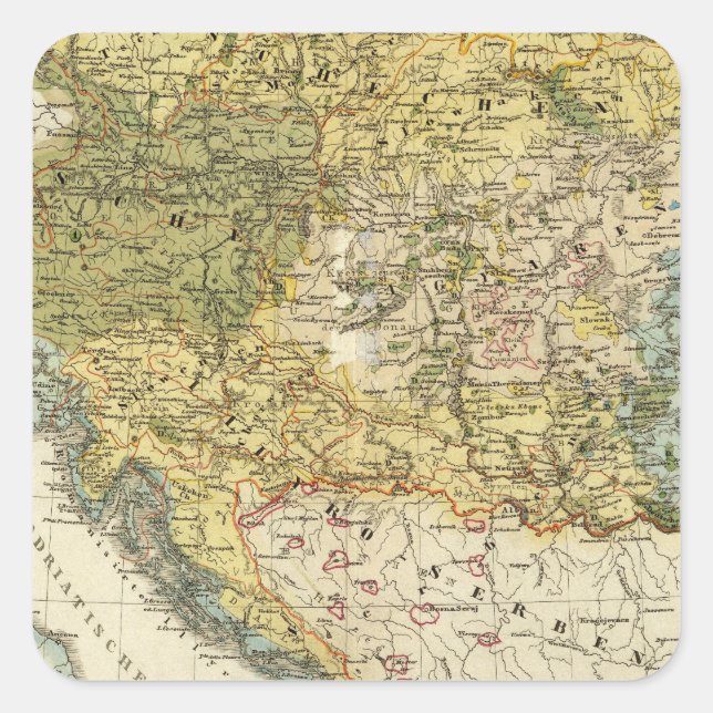 Ethnographische Karte Europas Quadratischer Aufkleber (Vorderseite)