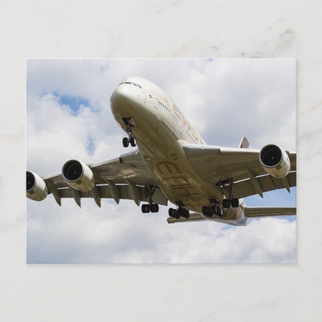 Etihad Airbus A380 Postkarte (Vorderseite)