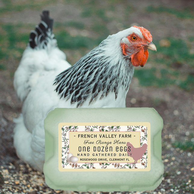 Etikett Botanisch mit Hen und Eiern  (Von Creator hochgeladen)