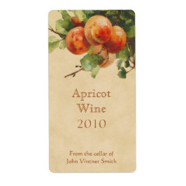 Etikett der Apricot-Weinflasche
