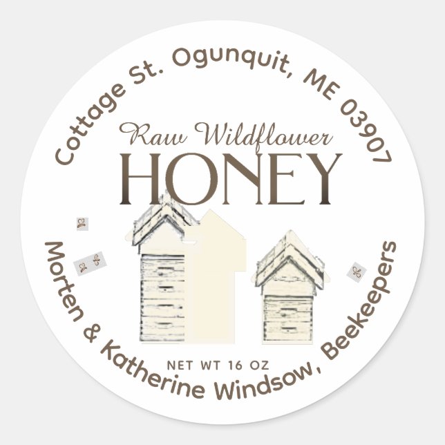 Etikett der Basispalette der Bienenstöcke Runder Aufkleber (Vorderseite)