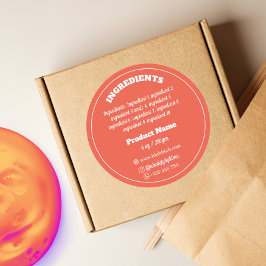 Etikett der Inhaltsstoffe Runder Aufkleber