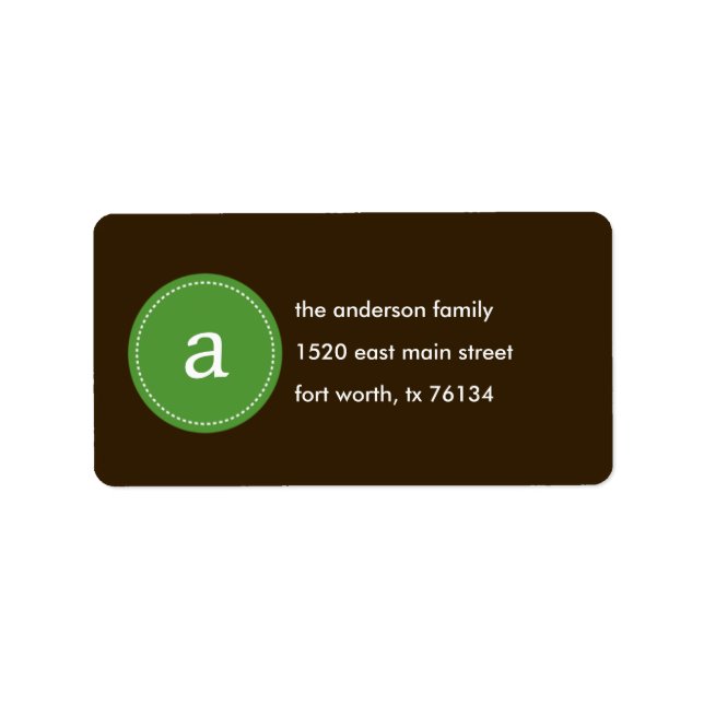 Etikett der Monogramm-Adresse Adressaufkleber (Vorne)