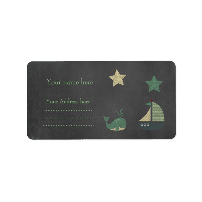 ETIKETT DER NAUTISCHEN THEMENADRESSE ADRESSAUFKLEBER (Vorne)