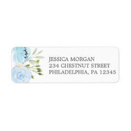 Etikett der Pastelblauen Rücksendeadresse