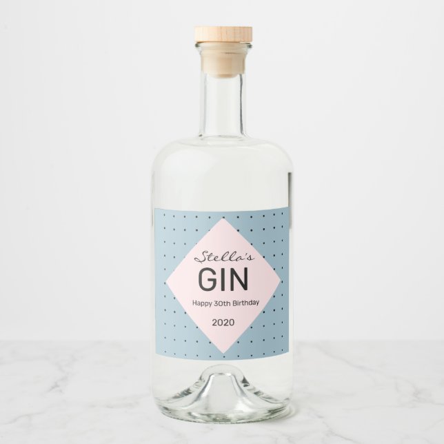 Etikett der personalisierten Gin-Flasche (Vorderseite)