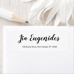 Etikett der persönlichen Rücksendeadresse im weiße