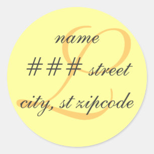 Etikett der Rücksendeadresse L monogramm - Persona Runder Aufkleber