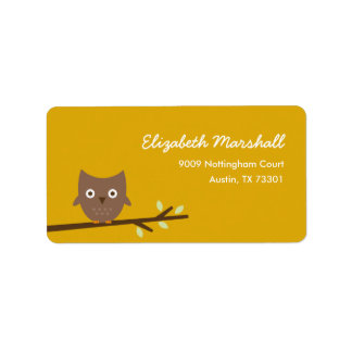 Etikett der Sweet Owl Address (Senf) Adressaufkleber