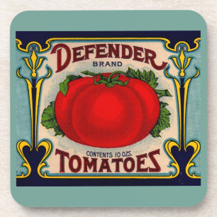 Etikett der Tomatenmarke 1910s Defender Getränkeuntersetzer