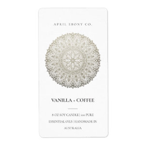 ETIKETT DER VERZIERTEN MANDALA SILVER FOIL KANDLE