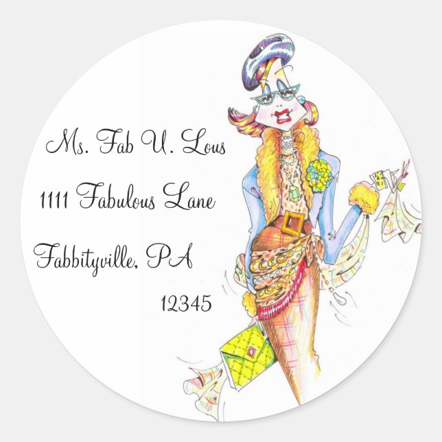 Etikett der Zusatzadresse Runder Aufkleber (Vorderseite)