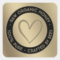ETIKETT DES GOLD-HONEY-BÄRENS - 100% PUR DURCH BIE