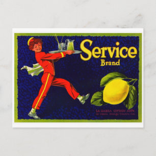 Etikett einer alten Obstkiste Postkarte