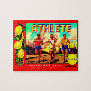 Etikett einer Obstkiste eines Athleten aus den 193 Puzzle