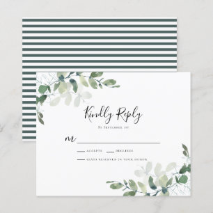 ETIKETT Eukalyptus Grün Hochzeit RSVP Karte