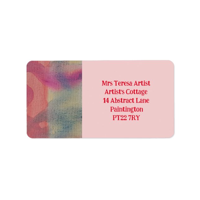 Etikett für Abstrakte Kunstadresse Pastell Adressaufkleber (Vorne)
