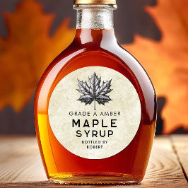 Etikett für Ahornsirup-Konservendosierung mit Blat Runder Aufkleber