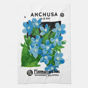 Etikett für Anchusa-Samenpackung. Handtuch