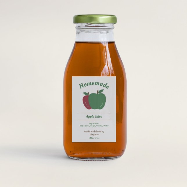 Etikett für Apfelsaft (Apple Juice Bottle Label Sticker)