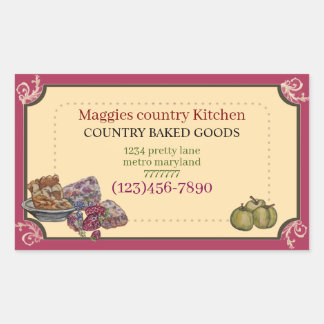 ETIKETT FÜR BAKTE WAREN RECHTECKIGER AUFKLEBER