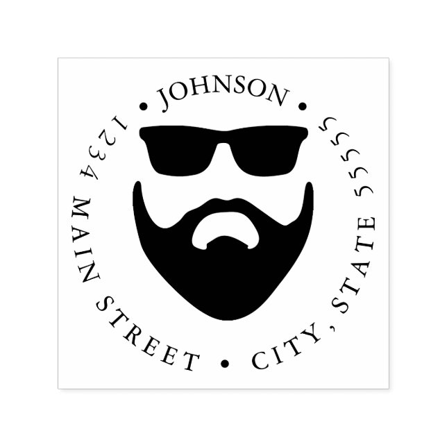 Etikett für Bart und Sonnenbrille Permastempel (Design)