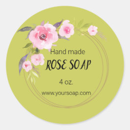 Etikett für bearbeitbare Rose Runder Aufkleber
