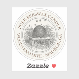 Etikett für Bienenwachskandle mit Skep