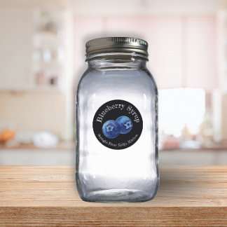 Etikett für Blaubeersirup für Heimkonserven Runder Aufkleber