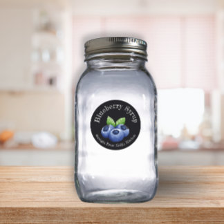 Etikett für Blaubeersirup für Heimkonserven Runder Aufkleber