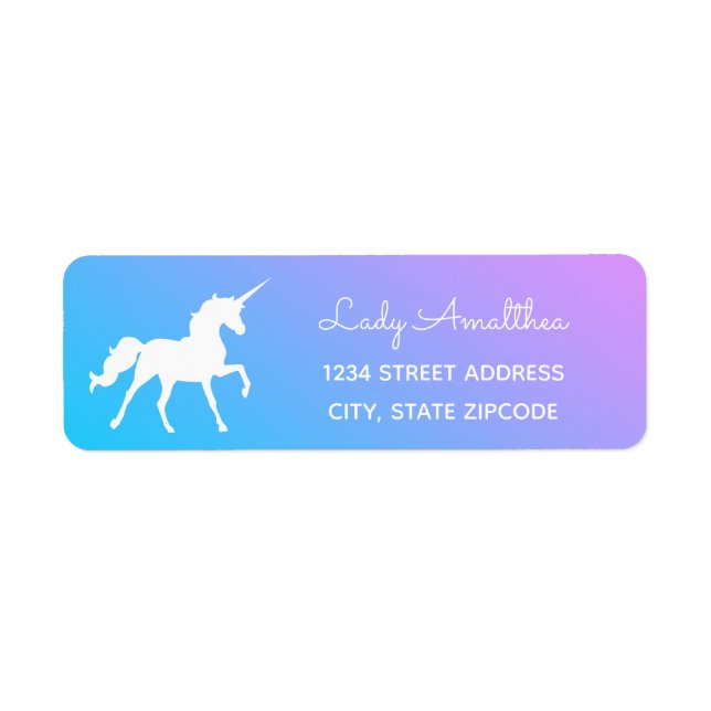 Etikett für blaue und Lila Einfarbadresse (Vorne)