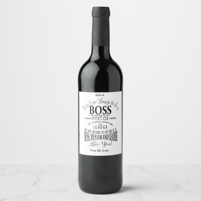 Etikett für Boss Wine (Vorderseite)