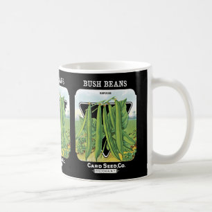 Etikett für Buschbohnensamenpackung Kaffeetasse